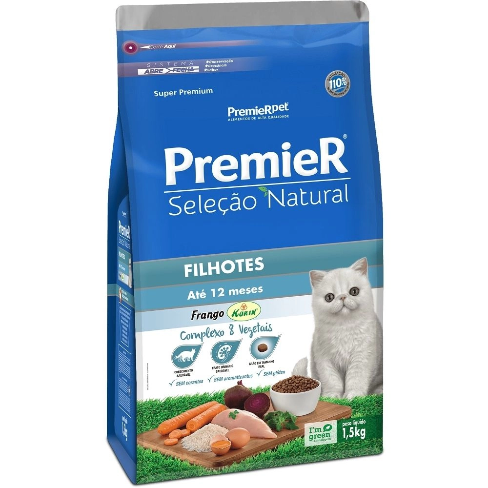 Ração Para Gatos Filhotes Sabor Frango - Premier Seleção Natural